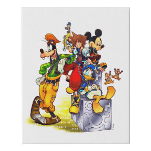 Kingdom Hearts: coded   Group Key Art Faux Canvas Print