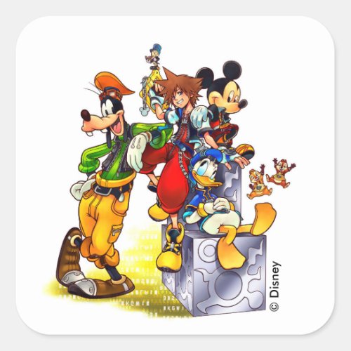 Kingdom Hearts coded  Group Key Art Square Sticker