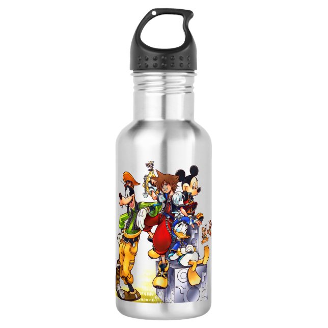 Kingdom Hearts: coded | Group Key Art Stainless Steel Water Bottle (Front)