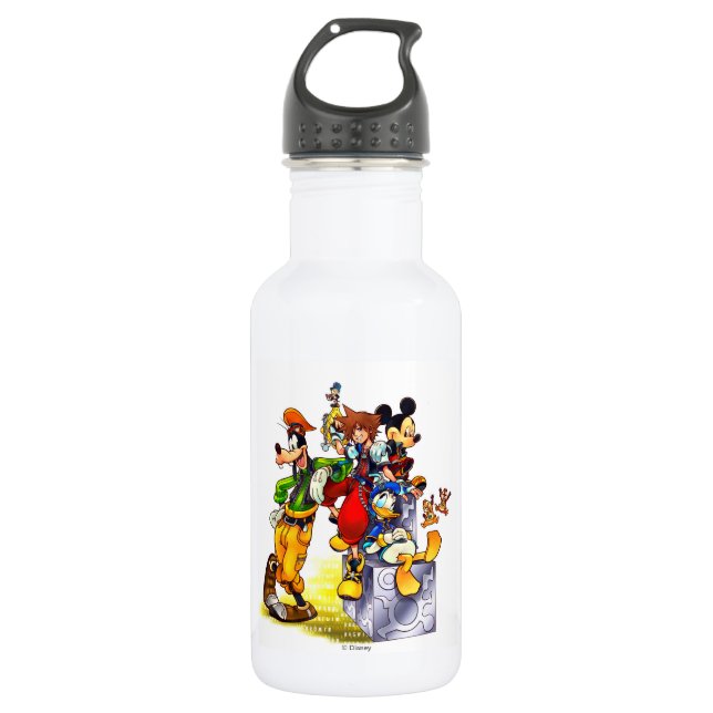 Kingdom Hearts: coded | Group Key Art Stainless Steel Water Bottle (Front)