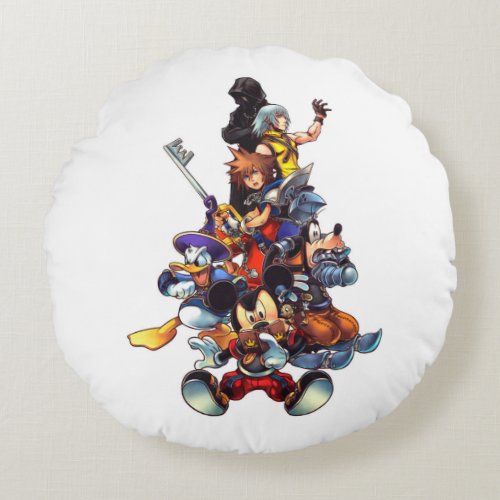 Kingdom Hearts coded  Main Cast Key Art Round Pillow