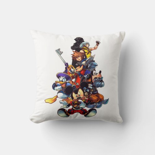 Kingdom Hearts coded  Main Cast Key Art Throw Pillow