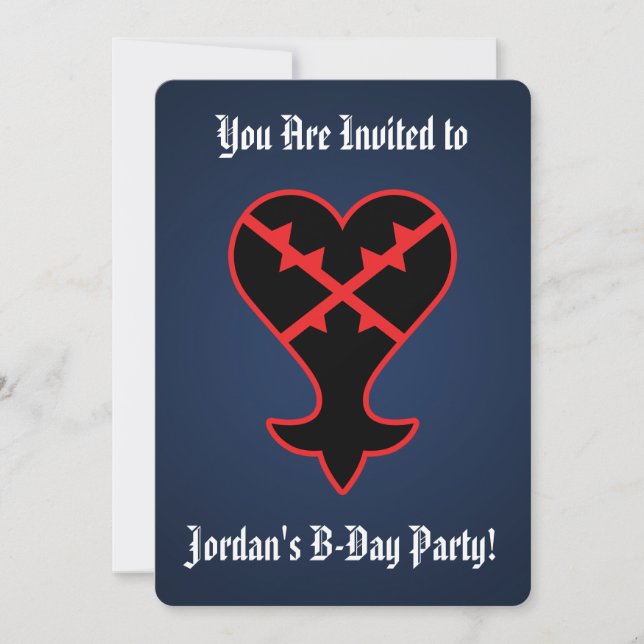 Kingdom Hearts | Emblem Heartless Symbol Invitation (Front)