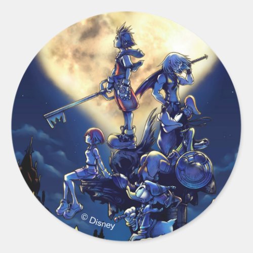 Kingdom Hearts  Heart Moon Box Art Classic Round Sticker