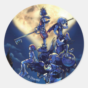 Kingdom Hearts Heart Moon Box Art Classic Round Sticker