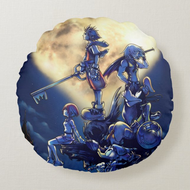 Kingdom Hearts | Heart Moon Box Art Round Pillow (Front)