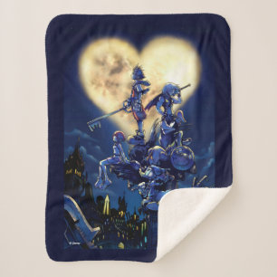 Kingdom Hearts Heart Moon Box Art Sherpa Blanket