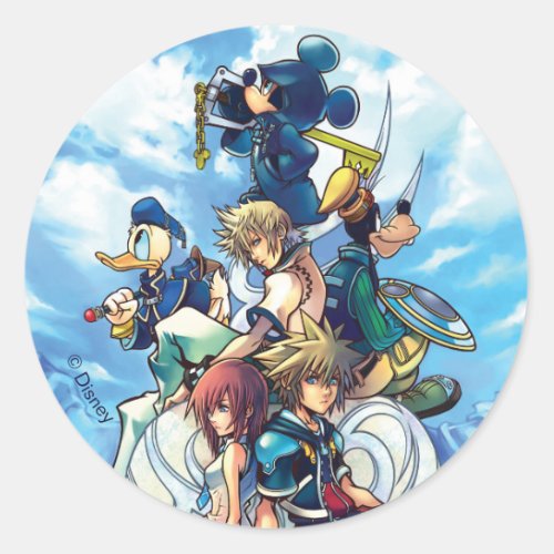 Kingdom Hearts II  Game Box Art Classic Round Sticker