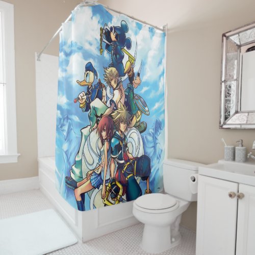Kingdom Hearts II  Game Box Art Shower Curtain