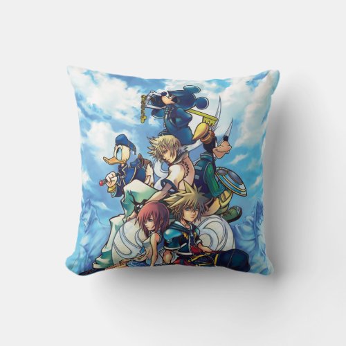 Kingdom Hearts II  Game Box Art Throw Pillow