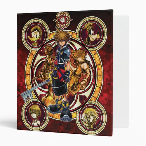 Kingdom Hearts II  Gold Stained Glass Key Art 3 Ring Binder