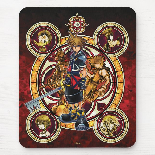 Kingdom Hearts II | Gold Stained Glass Key Art Mouse Pad (Front)