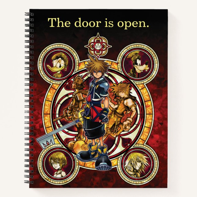 Kingdom Hearts II | Gold Stained Glass Key Art Notebook (Front)