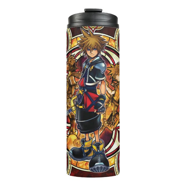 Kingdom Hearts II | Gold Stained Glass Key Art Thermal Tumbler (Front)
