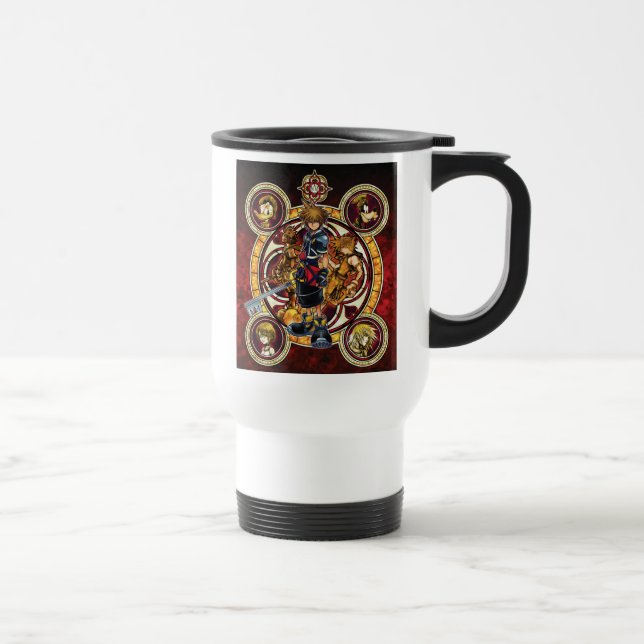 Kingdom Hearts II | Gold Stained Glass Key Art Travel Mug (Right)