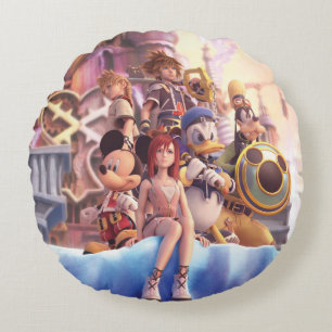 Kingdom Hearts II   Hollow Bastion Key Art Round Pillow