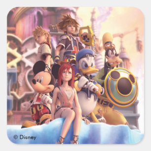 Kingdom Hearts II Hollow Bastion Key Art Square Sticker