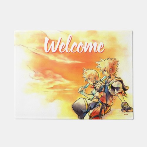 Kingdom Hearts II  Roxas  Sora Eating Ice Pops Doormat