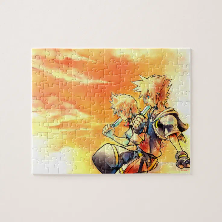 Kingdom Hearts Ii Roxas Sora Eating Ice Pops Jigsaw Puzzle Zazzle