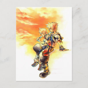 Kingdom Hearts II   Roxas & Sora Eating Ice Pops Postcard
