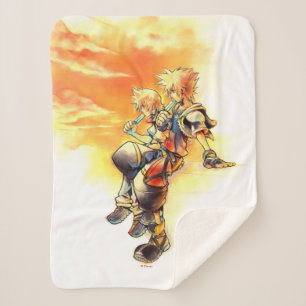 Kingdom Hearts II Roxas & Sora Eating Ice Pops Sherpa Blanket