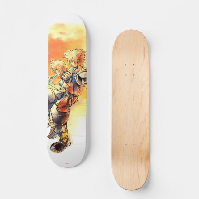 Kingdom Hearts II | Roxas & Sora Eating Ice Pops Skateboard | Zazzle