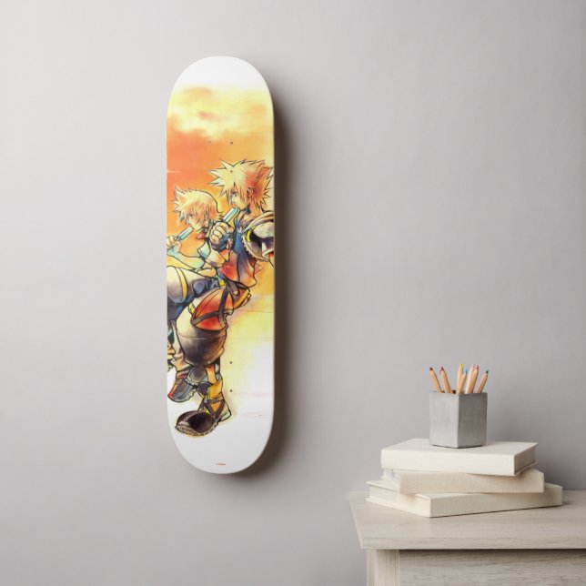 Kingdom Hearts II | Roxas & Sora Eating Ice Pops Skateboard | Zazzle
