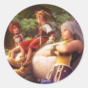 Kingdom Hearts   Kairi, Sora, & Riku Film Still Classic Round Sticker