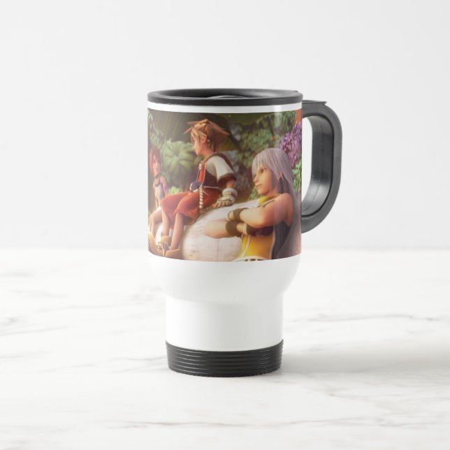 Kingdom Hearts | Kairi, Sora, & Riku Film Still Travel Mug (Front Right)