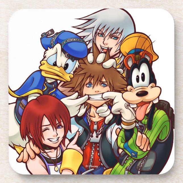 Kingdom Hearts | Main Cast Illustration Beverage Coaster (Front)