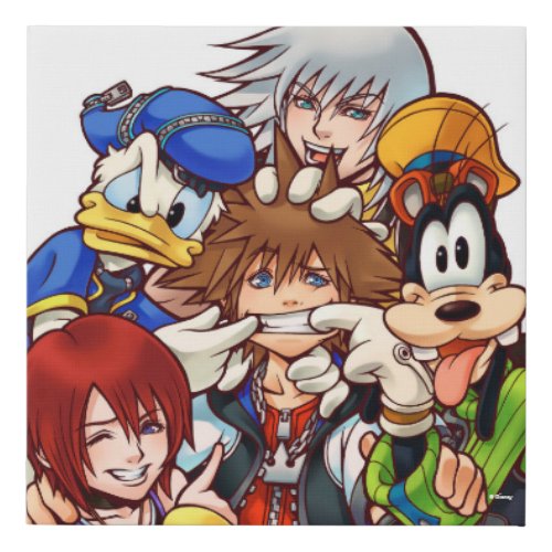 Kingdom Hearts  Main Cast Illustration Faux Canvas Print