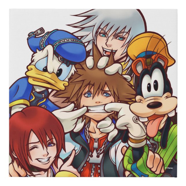 Kingdom Hearts | Main Cast Illustration Faux Canvas Print (Front)