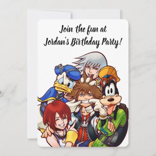 Kingdom Hearts  Main Cast Illustration Invitation