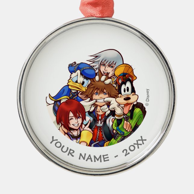 Kingdom Hearts | Main Cast Illustration Metal Ornament (Front)