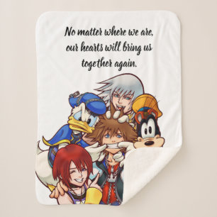 Kingdom Hearts Main Cast Illustration Sherpa Blanket