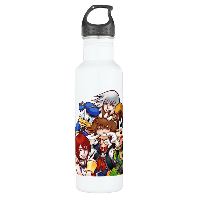 Kingdom Hearts | Main Cast Illustration Stainless Steel Water Bottle (Front)