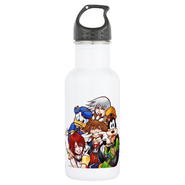 Kingdom Hearts | Main Cast Illustration Stainless Steel Water Bottle (Front)