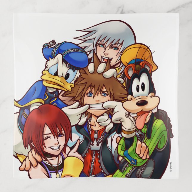 Kingdom Hearts | Main Cast Illustration Trinket Tray (Front)