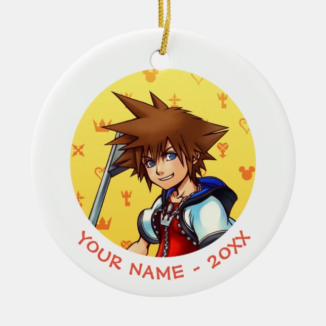 Kingdom Hearts | Sora Character Illustration Ceramic Ornament (Front)