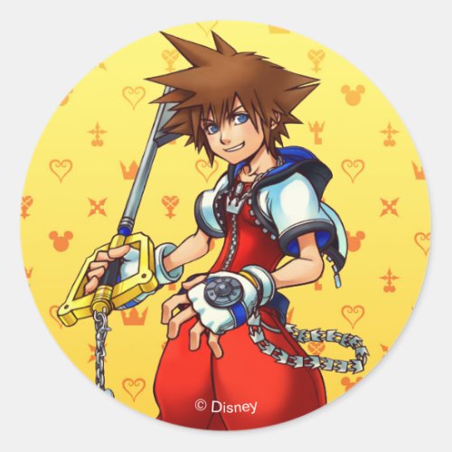 Kingdom Hearts  Sora Character Illustration Classic Round Sticker