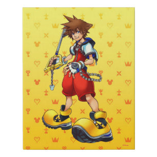 Kingdom Hearts   Sora Character Illustration Faux Canvas Print
