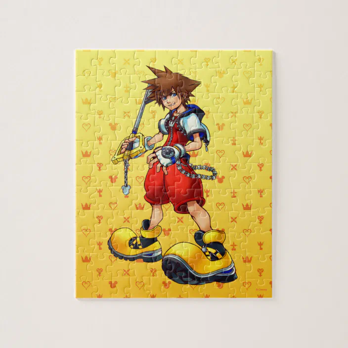 Kingdom Hearts Sora Character Illustration Jigsaw Puzzle Zazzle Com