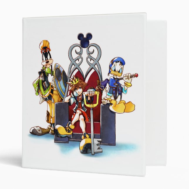 Kingdom Hearts | Sora, Donald, & Goofy On Throne 3 Ring Binder (Front/Inside)