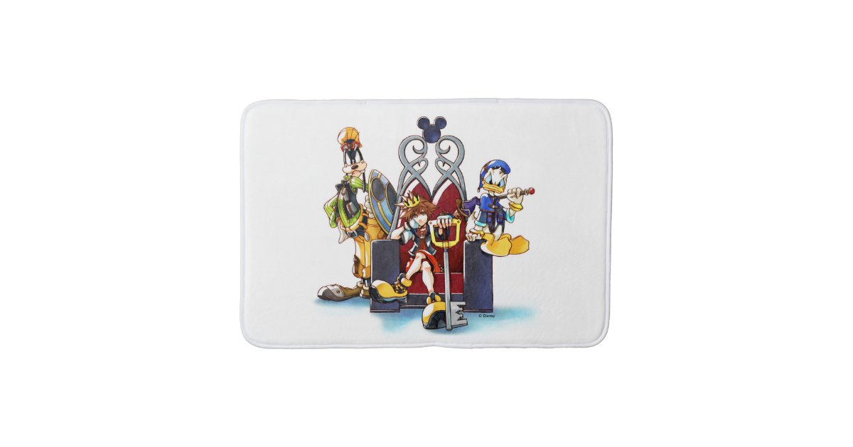 Kingdom Hearts | Sora, Donald, & Goofy On Throne Bath Mat ...
