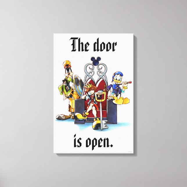 Kingdom Hearts | Sora, Donald, & Goofy On Throne Canvas Print (Front)