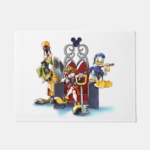 Kingdom Hearts  Sora Donald  Goofy On Throne Doormat