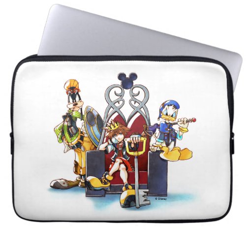 Kingdom Hearts  Sora Donald  Goofy On Throne Laptop Sleeve