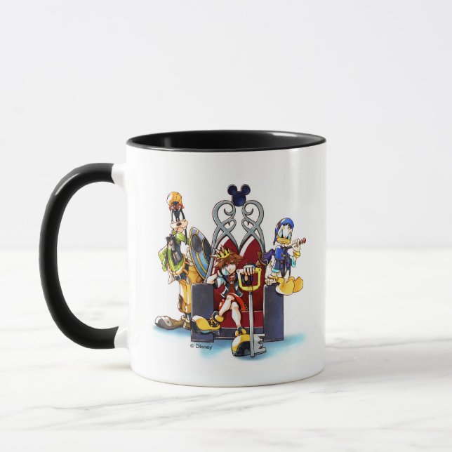 Kingdom Hearts | Sora, Donald, & Goofy On Throne Mug (Left)