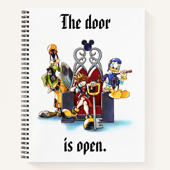 Kingdom Hearts | Sora, Donald, & Goofy On Throne Notebook (Front)