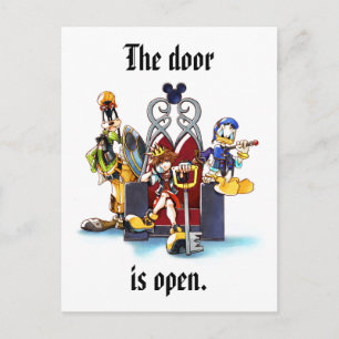 Kingdom Hearts Sora, Donald, & Goofy On Throne Postcard